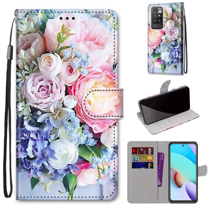 Coloured Drawing Cross Texture Horizontal Flip PU Leather Case with Holder & Card Slots & Wallet & Lanyard, For OPPO A94 5G / A95 5G / F19 Pro+ 5G, For Xiaomi Redmi 10