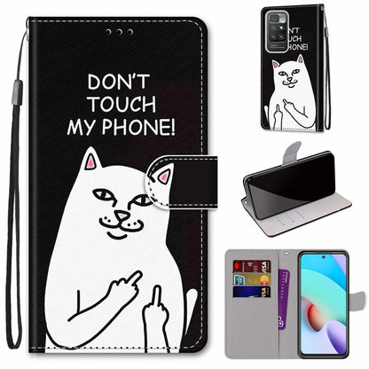 Coloured Drawing Cross Texture Horizontal Flip PU Leather Case with Holder & Card Slots & Wallet & Lanyard, For OPPO A94 5G / A95 5G / F19 Pro+ 5G, For Xiaomi Redmi 10