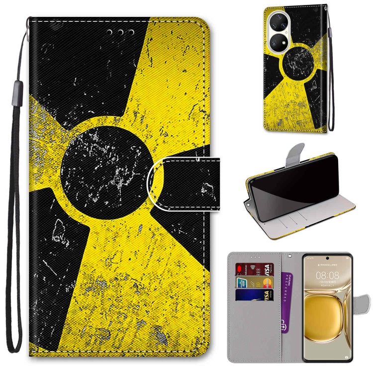 Coloured Drawing Cross Texture Horizontal Flip PU Leather Case with Holder & Card Slots & Wallet & Lanyard, For Huawei P50, For Huawei P50 Pro