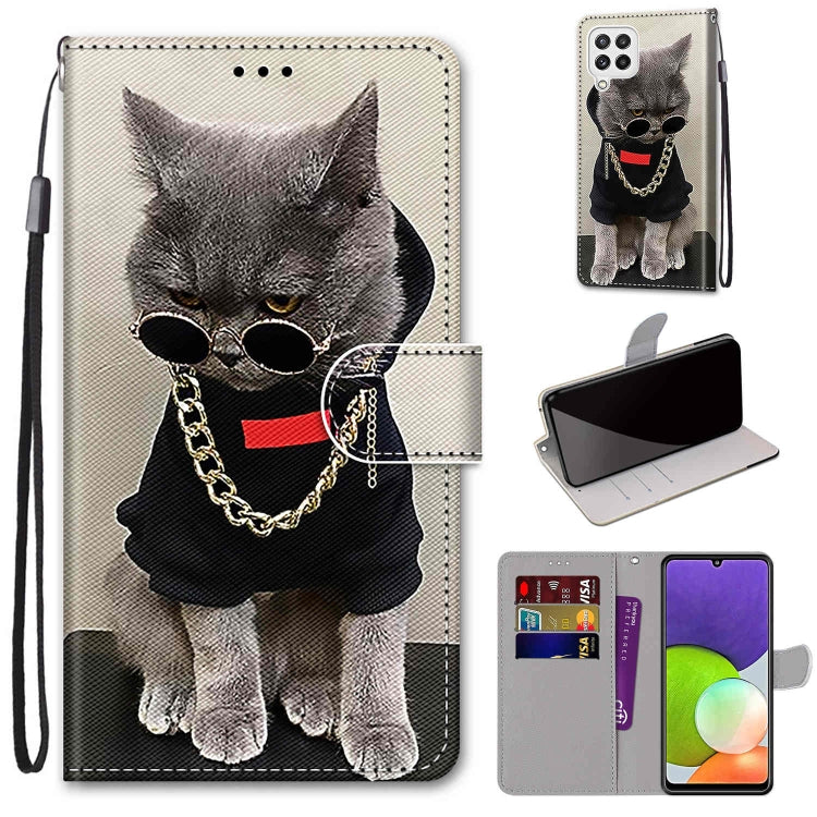 Coloured Drawing Cross Texture Horizontal Flip PU Leather Case with Holder & Card Slots & Wallet & Lanyard, For Nokia G20 / G10 / 6.3, For Samsung Galaxy A22 4G
