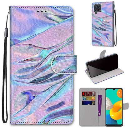 Coloured Drawing Cross Texture Horizontal Flip PU Leather Case with Holder & Card Slots & Wallet & Lanyard, For Samsung Galaxy A22 5G, For Samsung Galaxy M32 4G / F22