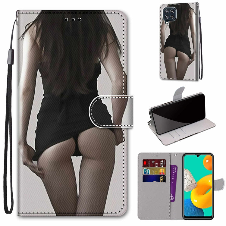 Coloured Drawing Cross Texture Horizontal Flip PU Leather Case with Holder & Card Slots & Wallet & Lanyard, For Samsung Galaxy A22 5G, For Samsung Galaxy M32 4G / F22