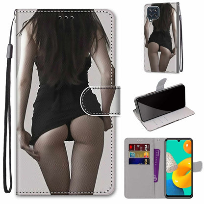 Coloured Drawing Cross Texture Horizontal Flip PU Leather Case with Holder & Card Slots & Wallet & Lanyard, For Samsung Galaxy A22 5G, For Samsung Galaxy M32 4G / F22