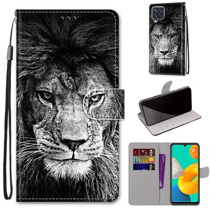 Coloured Drawing Cross Texture Horizontal Flip PU Leather Case with Holder & Card Slots & Wallet & Lanyard, For Samsung Galaxy A22 5G, For Samsung Galaxy M32 4G / F22