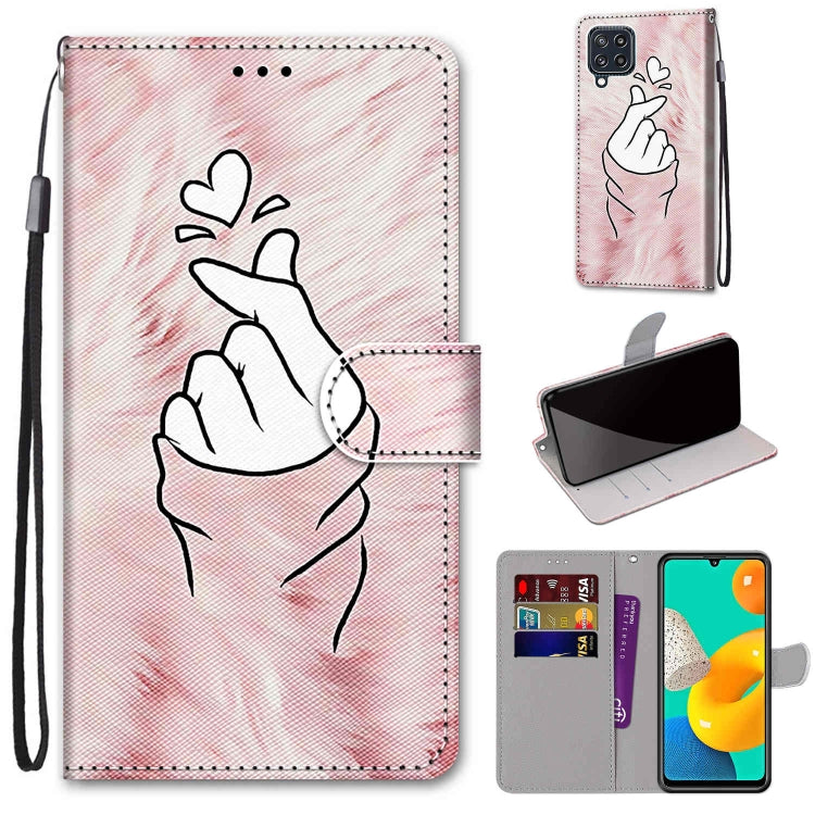 Coloured Drawing Cross Texture Horizontal Flip PU Leather Case with Holder & Card Slots & Wallet & Lanyard, For Samsung Galaxy A22 5G, For Samsung Galaxy M32 4G / F22