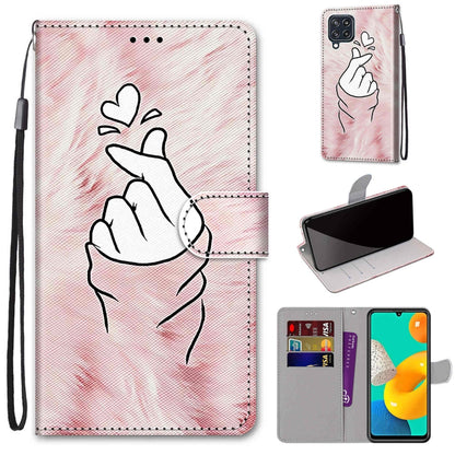 Coloured Drawing Cross Texture Horizontal Flip PU Leather Case with Holder & Card Slots & Wallet & Lanyard, For Samsung Galaxy A22 5G, For Samsung Galaxy M32 4G / F22