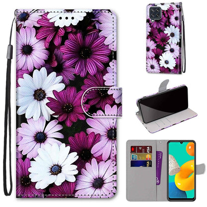 Coloured Drawing Cross Texture Horizontal Flip PU Leather Case with Holder & Card Slots & Wallet & Lanyard, For Samsung Galaxy A22 5G, For Samsung Galaxy M32 4G / F22