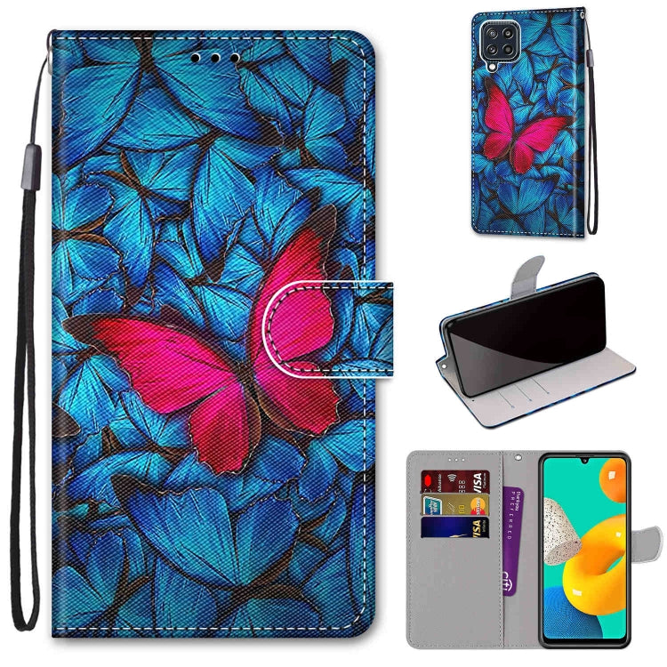 Coloured Drawing Cross Texture Horizontal Flip PU Leather Case with Holder & Card Slots & Wallet & Lanyard, For Samsung Galaxy A22 5G, For Samsung Galaxy M32 4G / F22