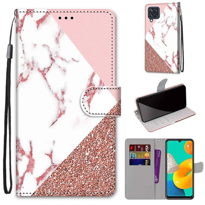 Coloured Drawing Cross Texture Horizontal Flip PU Leather Case with Holder & Card Slots & Wallet & Lanyard, For Samsung Galaxy A22 5G, For Samsung Galaxy M32 4G / F22
