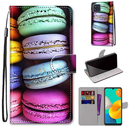 Coloured Drawing Cross Texture Horizontal Flip PU Leather Case with Holder & Card Slots & Wallet & Lanyard, For Samsung Galaxy A22 5G, For Samsung Galaxy M32 4G / F22