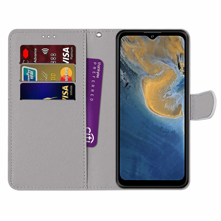 Coloured Drawing Cross Texture Horizontal Flip PU Leather Case with Holder & Card Slots & Wallet & Lanyard, For ZTE Blade A51, For ZTE Blade A71