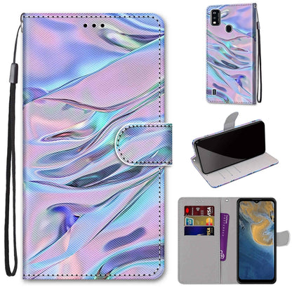 Coloured Drawing Cross Texture Horizontal Flip PU Leather Case with Holder & Card Slots & Wallet & Lanyard, For ZTE Blade A51, For ZTE Blade A71