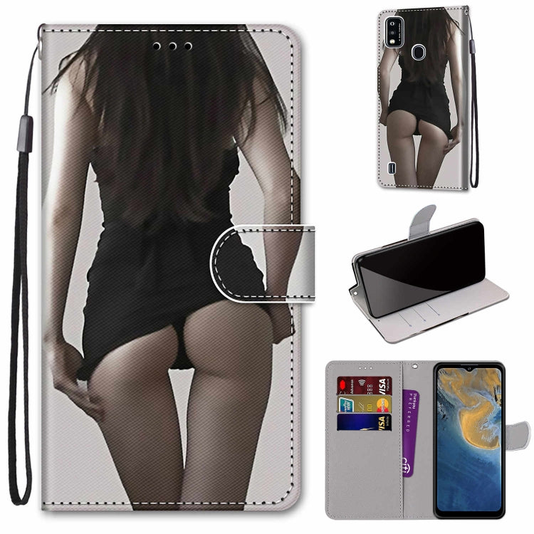 Coloured Drawing Cross Texture Horizontal Flip PU Leather Case with Holder & Card Slots & Wallet & Lanyard, For ZTE Blade A51, For ZTE Blade A71