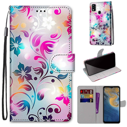 Coloured Drawing Cross Texture Horizontal Flip PU Leather Case with Holder & Card Slots & Wallet & Lanyard, For ZTE Blade A51, For ZTE Blade A71