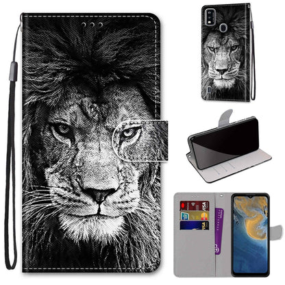 Coloured Drawing Cross Texture Horizontal Flip PU Leather Case with Holder & Card Slots & Wallet & Lanyard, For ZTE Blade A51, For ZTE Blade A71