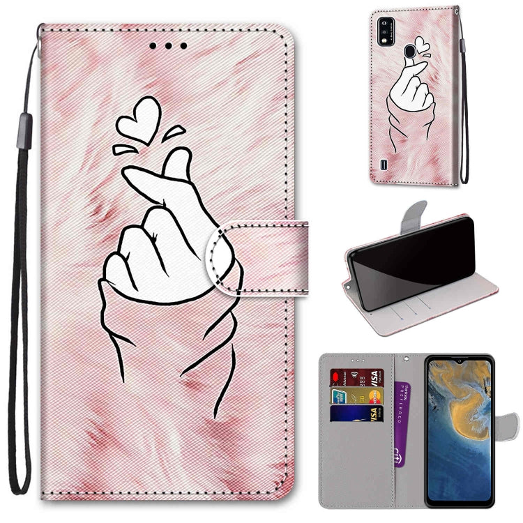 Coloured Drawing Cross Texture Horizontal Flip PU Leather Case with Holder & Card Slots & Wallet & Lanyard, For ZTE Blade A51, For ZTE Blade A71