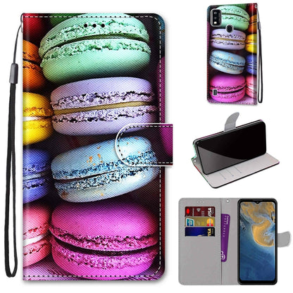 Coloured Drawing Cross Texture Horizontal Flip PU Leather Case with Holder & Card Slots & Wallet & Lanyard, For ZTE Blade A51, For ZTE Blade A71