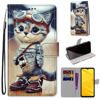 Coloured Drawing Cross Texture Horizontal Flip PU Leather Case with Holder & Card Slots & Wallet & Lanyard, For ZTE Blade A51, For ZTE Blade A71