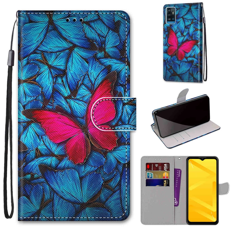 Coloured Drawing Cross Texture Horizontal Flip PU Leather Case with Holder & Card Slots & Wallet & Lanyard, For ZTE Blade A51, For ZTE Blade A71