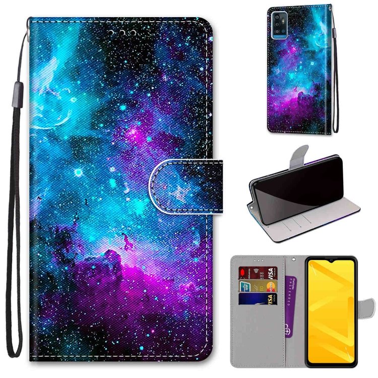 Coloured Drawing Cross Texture Horizontal Flip PU Leather Case with Holder & Card Slots & Wallet & Lanyard, For ZTE Blade A51, For ZTE Blade A71