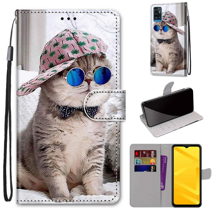 Coloured Drawing Cross Texture Horizontal Flip PU Leather Case with Holder & Card Slots & Wallet & Lanyard, For ZTE Blade A51, For ZTE Blade A71