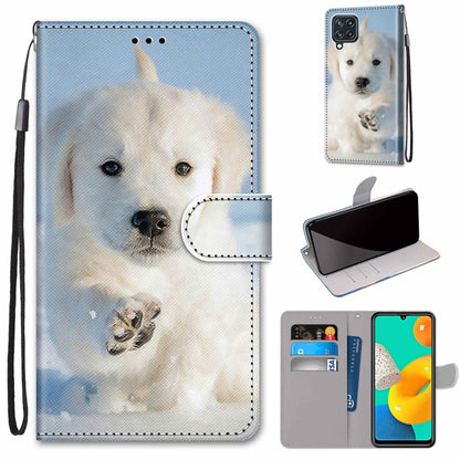 Coloured Drawing Cross Texture Horizontal Flip PU Leather Case with Holder & Card Slots & Wallet & Lanyard, For Samsung Galaxy M32, For Samsung Galaxy F22