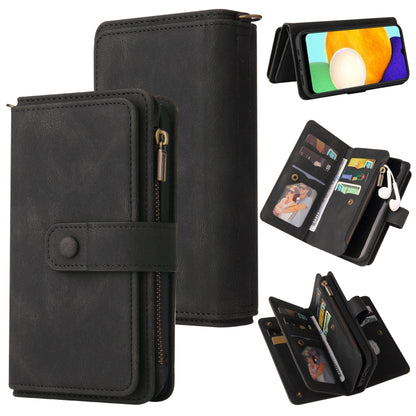 Skin Feel PU + TPU Horizontal Flip Leather Case with Holder & 15 Cards Slot & Wallet & Zipper Pocket & Lanyard, For Samsung Galaxy A01, For Samsung Galaxy A02 EU Version, For Samsung Galaxy A02s, For Samsung Galaxy A03s, For Samsung Galaxy A12 5G      ...