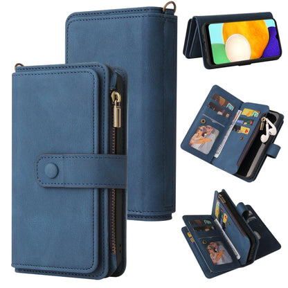 Skin Feel PU + TPU Horizontal Flip Leather Case with Holder & 15 Cards Slot & Wallet & Zipper Pocket & Lanyard, For Samsung Galaxy A01, For Samsung Galaxy A02 EU Version, For Samsung Galaxy A02s, For Samsung Galaxy A03s, For Samsung Galaxy A12 5G      ...
