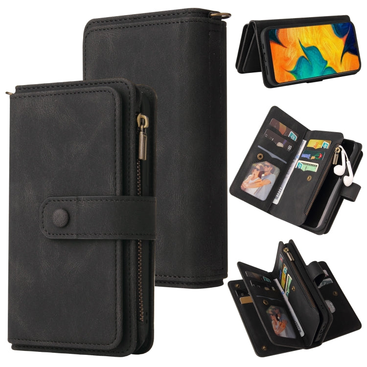 Skin Feel PU + TPU Horizontal Flip Leather Case with Holder & 15 Cards Slot & Wallet & Zipper Pocket & Lanyard, For Samsung Galaxy A01, For Samsung Galaxy A02 EU Version, For Samsung Galaxy A02s, For Samsung Galaxy A03s, For Samsung Galaxy A12 5G      ...