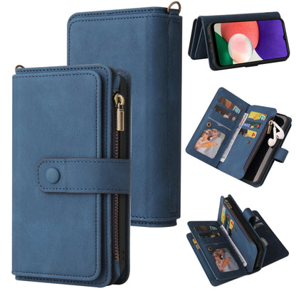 Skin Feel PU + TPU Horizontal Flip Leather Case with Holder & 15 Cards Slot & Wallet & Zipper Pocket & Lanyard, For Samsung Galaxy A01, For Samsung Galaxy A02 EU Version, For Samsung Galaxy A02s, For Samsung Galaxy A03s, For Samsung Galaxy A12 5G      ...