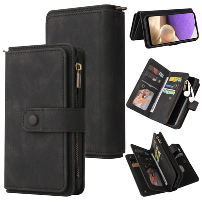 Skin Feel PU + TPU Horizontal Flip Leather Case with Holder & 15 Cards Slot & Wallet & Zipper Pocket & Lanyard, For Samsung Galaxy A01, For Samsung Galaxy A02 EU Version, For Samsung Galaxy A02s, For Samsung Galaxy A03s, For Samsung Galaxy A12 5G      ...