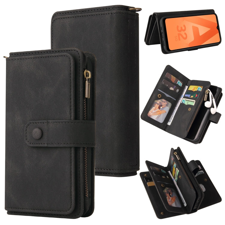 Skin Feel PU + TPU Horizontal Flip Leather Case with Holder & 15 Cards Slot & Wallet & Zipper Pocket & Lanyard, For Samsung Galaxy A01, For Samsung Galaxy A02 EU Version, For Samsung Galaxy A02s, For Samsung Galaxy A03s, For Samsung Galaxy A12 5G      ...