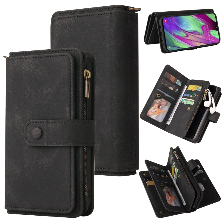 Skin Feel PU + TPU Horizontal Flip Leather Case with Holder & 15 Cards Slot & Wallet & Zipper Pocket & Lanyard, For Samsung Galaxy A01, For Samsung Galaxy A02 EU Version, For Samsung Galaxy A02s, For Samsung Galaxy A03s, For Samsung Galaxy A12 5G      ...