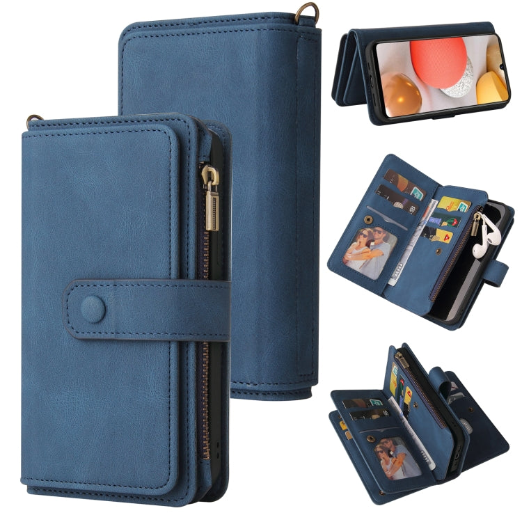 Skin Feel PU + TPU Horizontal Flip Leather Case with Holder & 15 Cards Slot & Wallet & Zipper Pocket & Lanyard, For Samsung Galaxy A42 5G, For Samsung Galaxy A50, For Samsung Galaxy A51 4G, For Samsung Galaxy A51 5G, For Samsung Galaxy A52 5G / 4G     ...