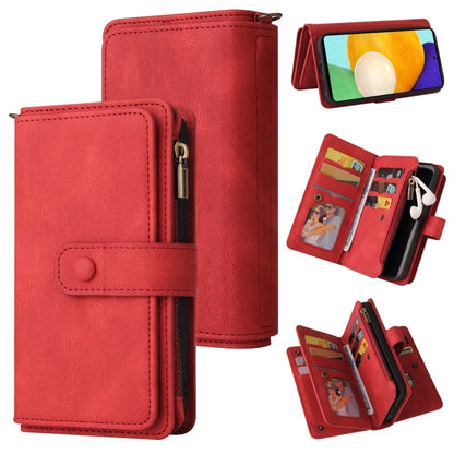 Skin Feel PU + TPU Horizontal Flip Leather Case with Holder & 15 Cards Slot & Wallet & Zipper Pocket & Lanyard, For Samsung Galaxy A42 5G, For Samsung Galaxy A50, For Samsung Galaxy A51 4G, For Samsung Galaxy A51 5G, For Samsung Galaxy A52 5G / 4G     ...