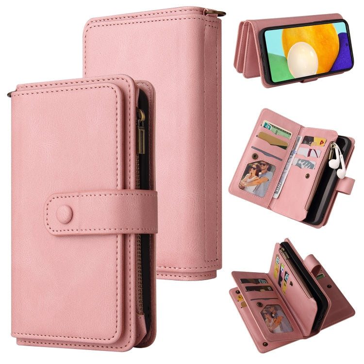 Skin Feel PU + TPU Horizontal Flip Leather Case with Holder & 15 Cards Slot & Wallet & Zipper Pocket & Lanyard, For Samsung Galaxy A42 5G, For Samsung Galaxy A50, For Samsung Galaxy A51 4G, For Samsung Galaxy A51 5G, For Samsung Galaxy A52 5G / 4G     ...