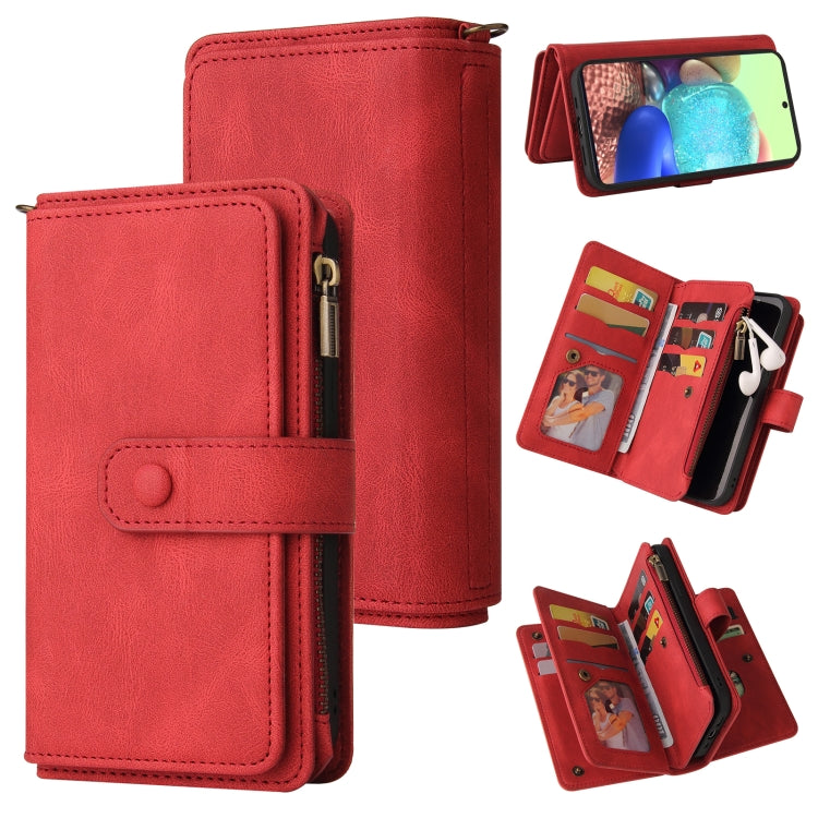 Skin Feel PU + TPU Horizontal Flip Leather Case with Holder & 15 Cards Slot & Wallet & Zipper Pocket & Lanyard, For Samsung Galaxy A42 5G, For Samsung Galaxy A50, For Samsung Galaxy A51 4G, For Samsung Galaxy A51 5G, For Samsung Galaxy A52 5G / 4G     ...