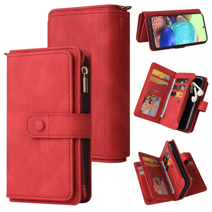 Skin Feel PU + TPU Horizontal Flip Leather Case with Holder & 15 Cards Slot & Wallet & Zipper Pocket & Lanyard, For Samsung Galaxy A42 5G, For Samsung Galaxy A50, For Samsung Galaxy A51 4G, For Samsung Galaxy A51 5G, For Samsung Galaxy A52 5G / 4G     ...