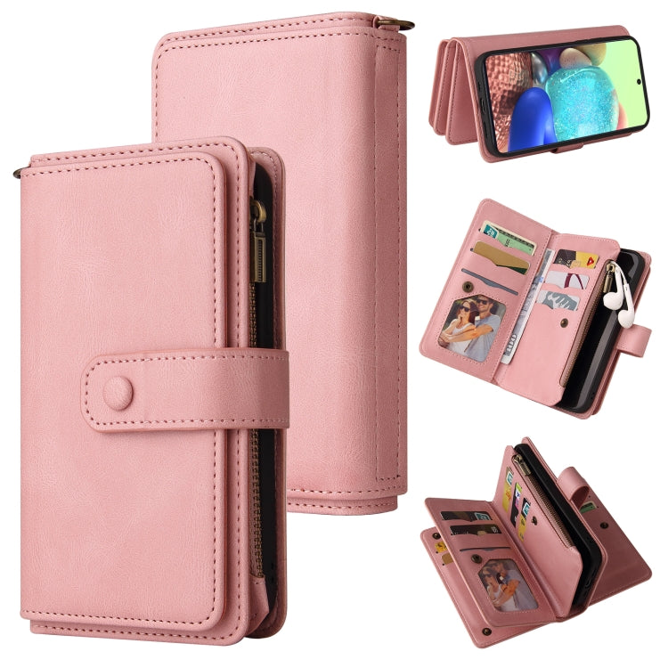 Skin Feel PU + TPU Horizontal Flip Leather Case with Holder & 15 Cards Slot & Wallet & Zipper Pocket & Lanyard, For Samsung Galaxy A42 5G, For Samsung Galaxy A50, For Samsung Galaxy A51 4G, For Samsung Galaxy A51 5G, For Samsung Galaxy A52 5G / 4G     ...