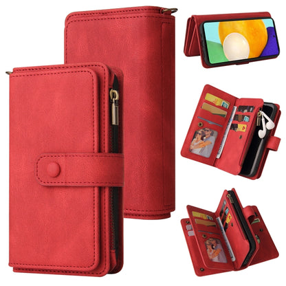 Skin Feel PU + TPU Horizontal Flip Leather Case with Holder & 15 Cards Slot & Wallet & Zipper Pocket & Lanyard, For Samsung Galaxy A42 5G, For Samsung Galaxy A50, For Samsung Galaxy A51 4G, For Samsung Galaxy A51 5G, For Samsung Galaxy A52 5G / 4G     ...