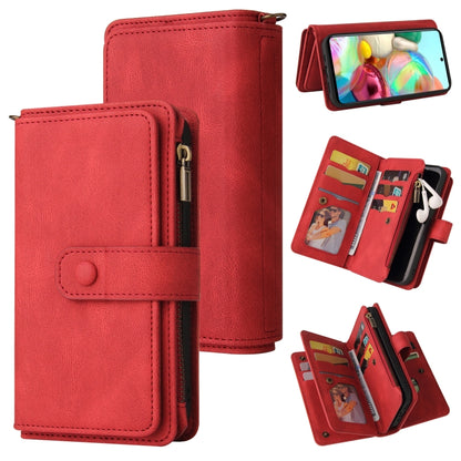 Skin Feel PU + TPU Horizontal Flip Leather Case with Holder & 15 Cards Slot & Wallet & Zipper Pocket & Lanyard, For Samsung Galaxy A42 5G, For Samsung Galaxy A50, For Samsung Galaxy A51 4G, For Samsung Galaxy A51 5G, For Samsung Galaxy A52 5G / 4G     ...