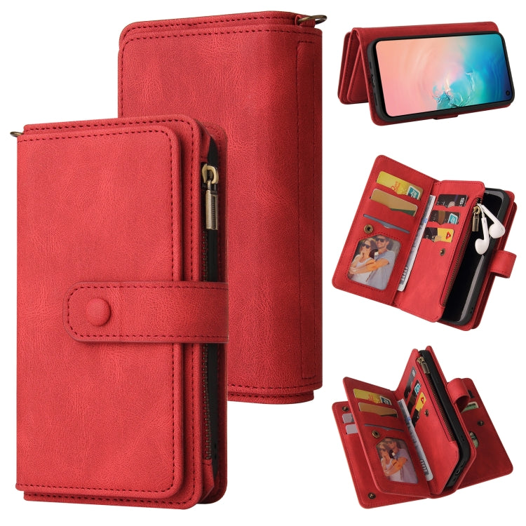 Skin Feel PU + TPU Horizontal Flip Leather Case with Holder & 15 Cards Slot & Wallet & Zipper Pocket & Lanyard, For Samsung Galaxy M10 / A10, For Samsung Galaxy Note20, For Samsung Galaxy Note20 Ultra, For Samsung Galaxy Note10 5G                      ...