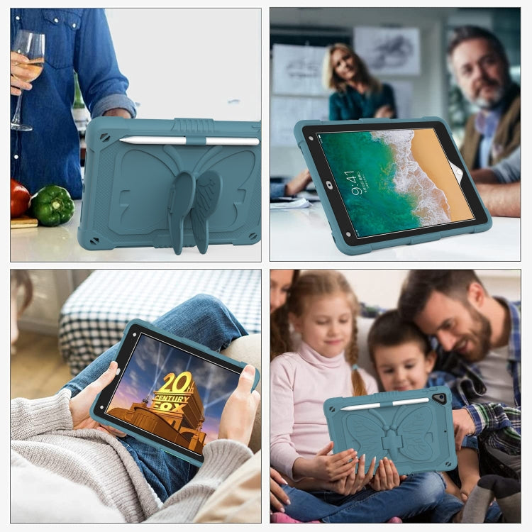 Pure Color PC + Silicone Anti-drop Protective Case with Butterfly Shape Holder & Pen Slot, For iPad 9.7 2018 & 2017 / Pro 9.7 inch / Air 2 / 6, For iPad 10.2 2021 & 2020 & 2019 / Air 3 10.5 inch, For iPad mini 6 2021 / mini 2024                        ...