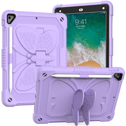 Pure Color PC + Silicone Anti-drop Protective Case with Butterfly Shape Holder & Pen Slot, For iPad 9.7 2018 & 2017 / Pro 9.7 inch / Air 2 / 6, For iPad 10.2 2021 & 2020 & 2019 / Air 3 10.5 inch, For iPad mini 6 2021 / mini 2024                        ...