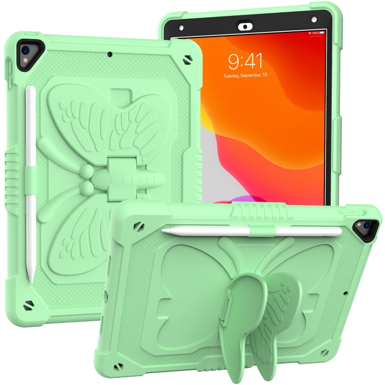 Pure Color PC + Silicone Anti-drop Protective Case with Butterfly Shape Holder & Pen Slot, For iPad 9.7 2018 & 2017 / Pro 9.7 inch / Air 2 / 6, For iPad 10.2 2021 & 2020 & 2019 / Air 3 10.5 inch, For iPad mini 6 2021 / mini 2024                        ...