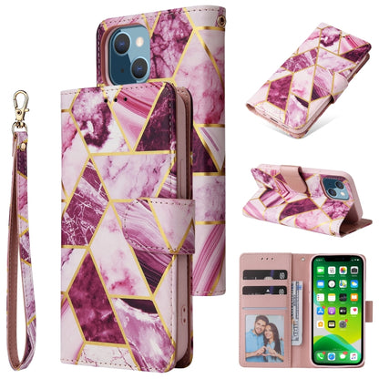 Marble Bronzing Stitching Horizontal Flip PU Leather Case with Holder & Card Slots & Wallet & Photo Frame, For iPhone 13 mini, For iPhone 13, For iPhone 13 Pro, For iPhone 13 Pro Max