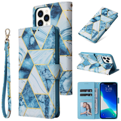 Marble Bronzing Stitching Horizontal Flip PU Leather Case with Holder & Card Slots & Wallet & Photo Frame, For iPhone 13 mini, For iPhone 13, For iPhone 13 Pro, For iPhone 13 Pro Max