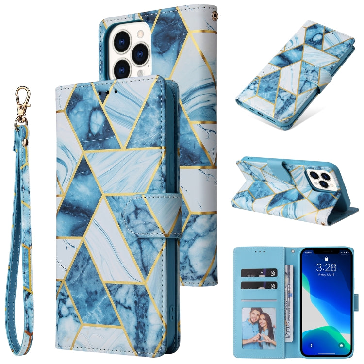 Marble Bronzing Stitching Horizontal Flip PU Leather Case with Holder & Card Slots & Wallet & Photo Frame, For iPhone 13 mini, For iPhone 13, For iPhone 13 Pro, For iPhone 13 Pro Max