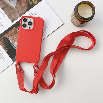 Elastic Silicone Protective Case with Wide Neck Lanyard, For iPhone 13, For iPhone 13 Pro, For iPhone 13 Pro Max, For iPhone 12 / 12 Pro, For iPhone 11, For iPhone 11 Pro, For iPhone 13 mini, For iPhone 12 Pro Max