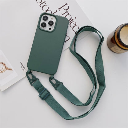 Elastic Silicone Protective Case with Wide Neck Lanyard, For iPhone 13, For iPhone 13 Pro, For iPhone 13 Pro Max, For iPhone 12 / 12 Pro, For iPhone 11, For iPhone 11 Pro, For iPhone 13 mini, For iPhone 12 Pro Max